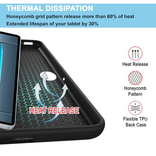 Image of CEDO Smart Case for OnePlus Pad Lite (11 in) Tri-Fold Flip Folio Cover | Pencil Holder | Auto Wake-Up /Sleep Mode | Multi View Angles Stand TPU Backcover (Black)