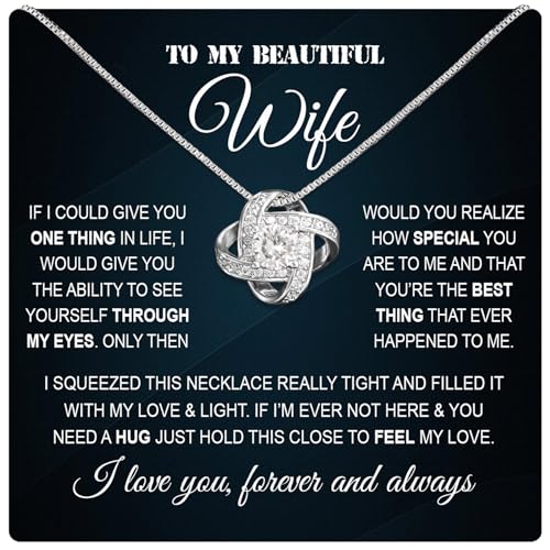 Christmas Gifts For Wife From Husband - To My Wife Necklace With Heartfelt Message And Elegant Gift Box, To My Soulmate Necklace For Women, Birthday Gifts For Wife, To My Wife Gifts From Husband