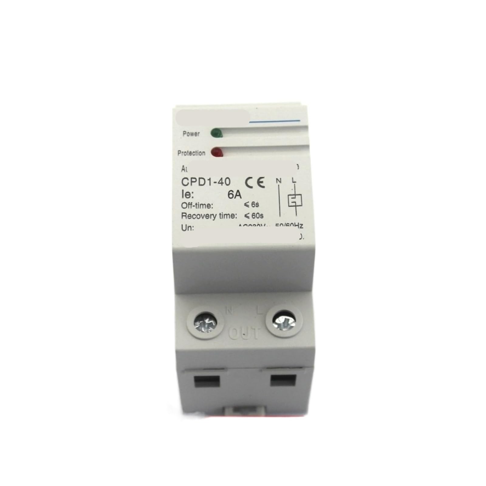 Limiteur de courant 6A 230V 1380W CPD-63 protection rail Din automatique