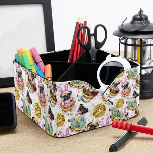 Pot à crayons en forme de beignet avec compartiments de rangement bureau - 8