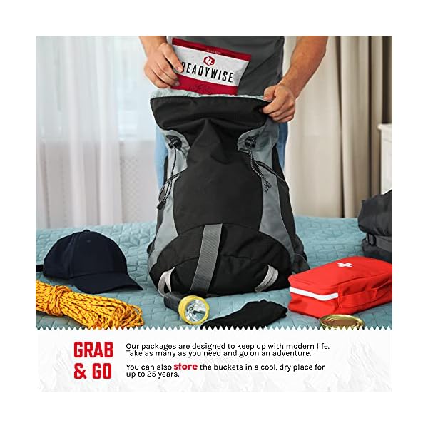 ReadyWise-Emergency-Food-Supply-Powdered-Egg-Bucket-144-Servings READYWISE - Powdered Eggs Bucket, 144 Servings, Emergency, MRE Food Supply, Premade, Freeze Dried Survival Food for Hiking, Adventure & Camping Essentials, Individually Packaged, 25 Year Shelf Life