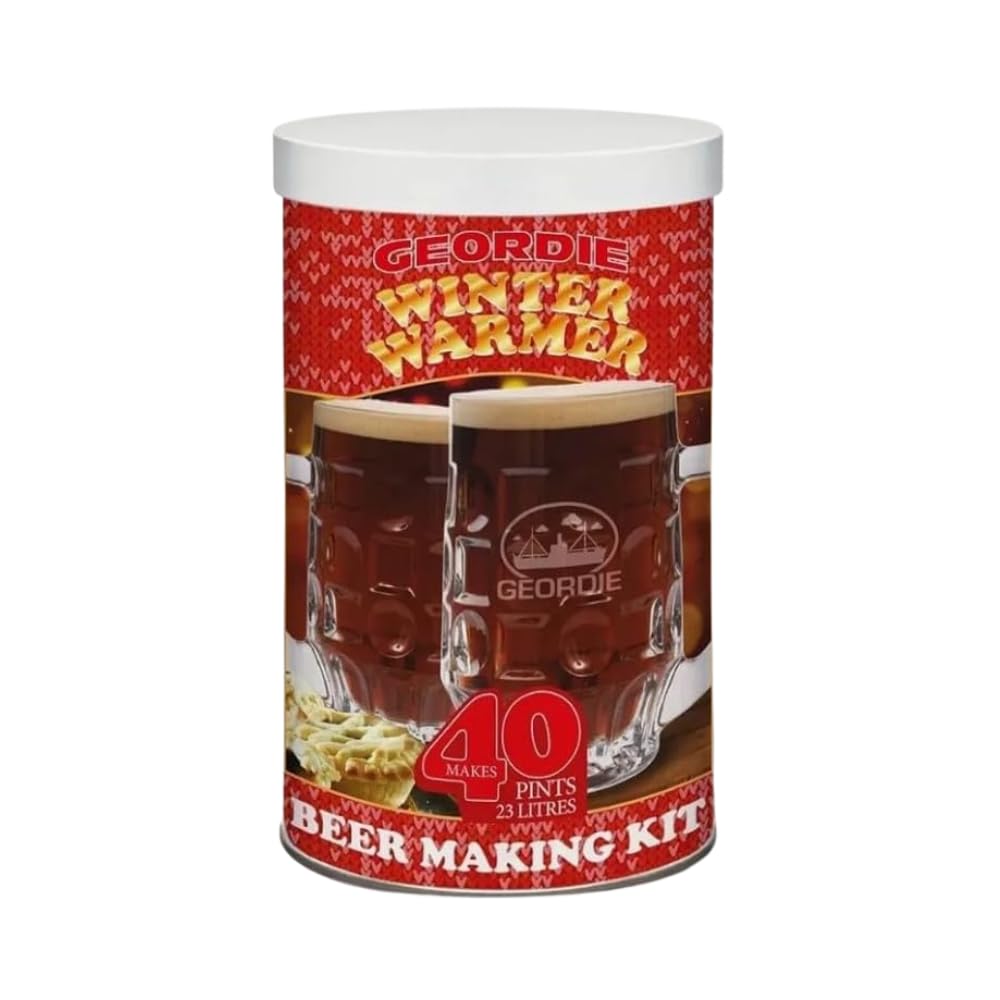 Geordie Beer Home Brew Making Kit, 40 Pints, Homebrew Ingredients Set with Airlock (Geordie Winter Warmer)