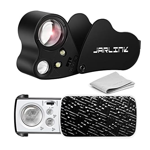 JARLINK 2 Pack Jewelers Loupe, 30X 60X 90X Illuminated Jewelers Eye Loupe Magnifier and Magnifying Glass Loop with UV Black Light and Bright LED Light for Gems, Jewelry, Diamond, Coins, Stamps (Black)