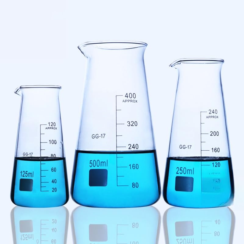 Cylinder stopniowany, zlewki laboratoryjne ze szkła borokrzemowego z wylewką, idealne do pomiaru i mieszania, opcje 125 ml/250 ml/500 ml