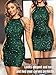 Kaei&Shi Sequin Mini Dress,Sparkly Halter Prom Dresses for Women,Sexy Homecoming Cocktail Party Outfits Emerald Green X-Large