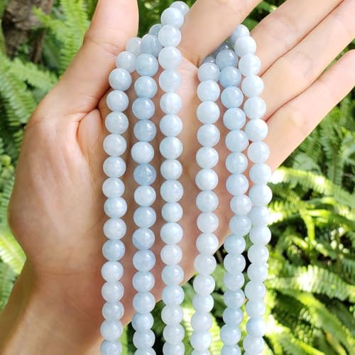 Image of 120pcs Adabele Natural Aquamarine Crystal Blue Quartz Gemstone 6mm Round Beads