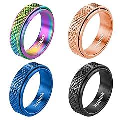 Snakeskin Pattern Spinner Rings 4pcs