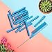 Coolrunner Hair Perm Rods Set, 60PCS Blue Plastic Curler Perming Rods with Steel Pintail Comb, DIY Hair Curler Styling Tools for Hairdressing Hair (0.9cm)