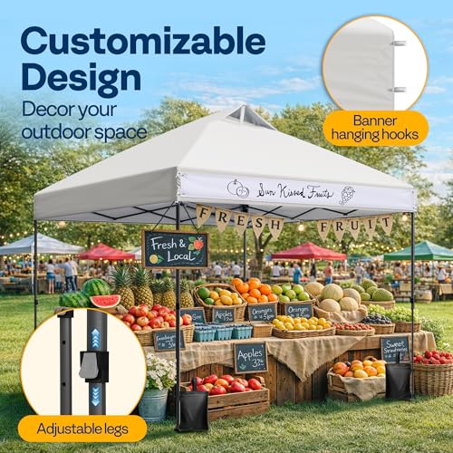 Image of VIVOHOME 10x10ft Pop Up Canopy Tent One Push Setup