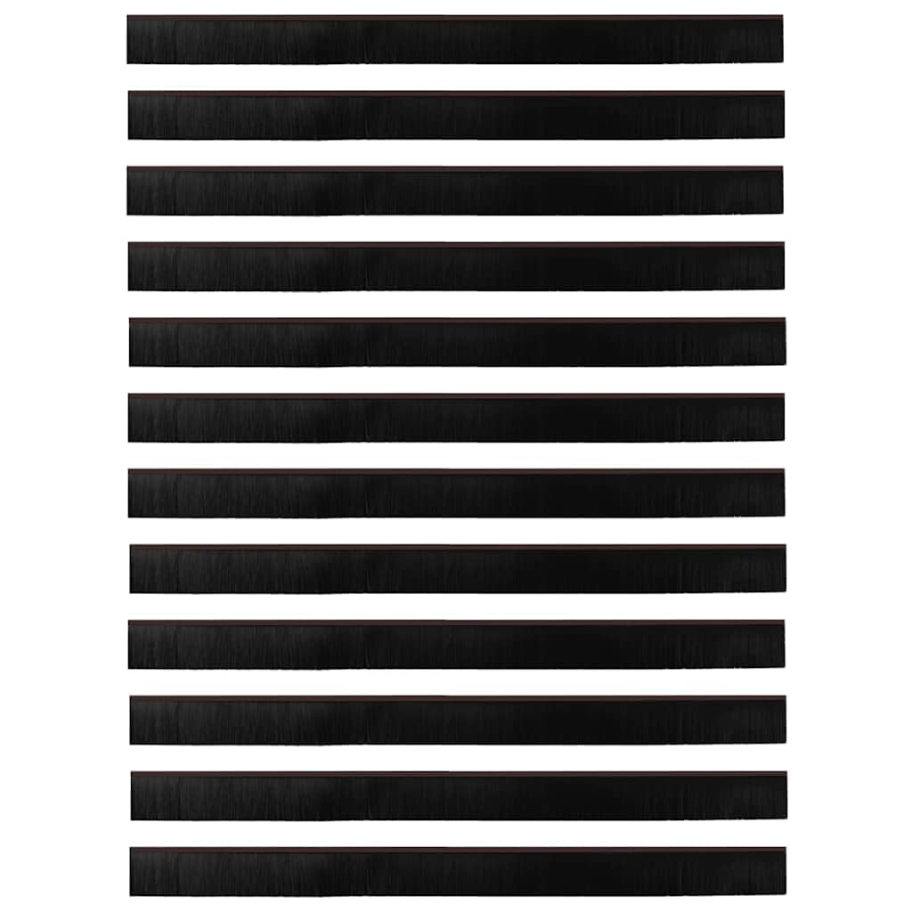 Uszczelki do szczotek drzwiowych, brązowe, 12 sztuk, 100 cm, aluminium, do drzwi wewnętrznych i wejściowych, z ochroną przed przeciągiem, brudem, owadami, warunkami atmosferycznymi i