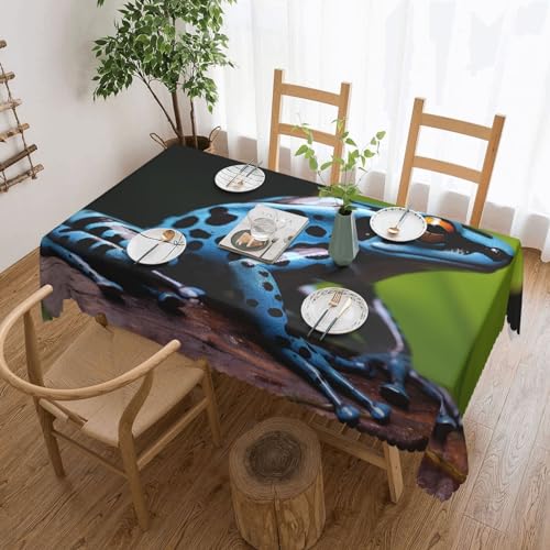 Nappe rectangulaire motif grenouille bleue imperméable et lavable - 2