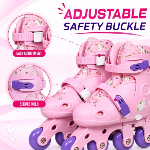Image of Airavat 2-in-1 Rolling Skates for Kids | Convertible Roller & Inline Skates | ABEC-7 Bearings | High-Grip PU Wheels | Cushion Fit Padding | Secure Buckle & Strap | Pink