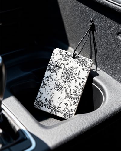 Image of Car Air Freshener Cute Black Lace Bow Coquette Girly 5pcs Automotive Accessories Car Interior Hanging Scents Mirror Decor for Women Teen Girls