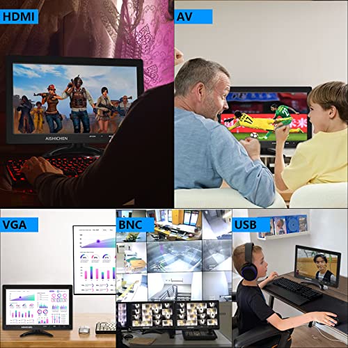 Image of AISHICHEN 10.1 Inch Small Monitor, Raspberry Pi Display Built-in Speakers, Mini Screen1280 x 800, HDMI Monitor 60 Hz, 5ms, IPS Screen Display w /Remote Control, HDMI VGA AV BNC Input(10.1-1280x800P)