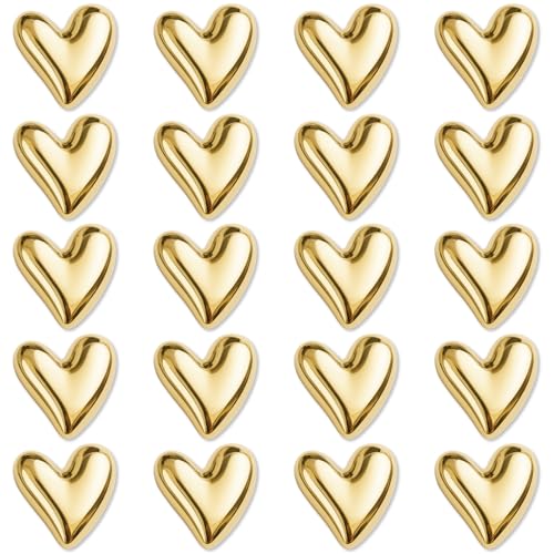 20 PCS Fridge Magnets Gold Cute Love Heart Magnets for Fridge