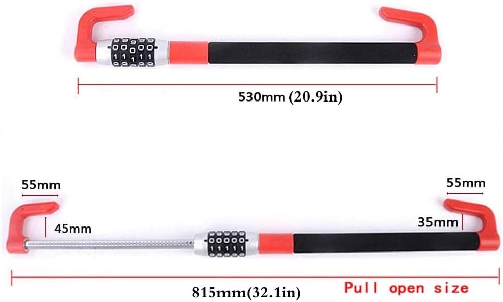 WANLIAN Car Code Lock,Car Anti-Theft Device,Brake Pedal/Steering Wheel Lock,Locking Bar,Anti Theft Protection,Steering Wheel Clutch Lock