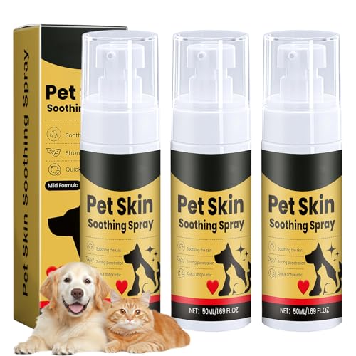 Meunhy Pet Skin Treatment Spray 3 Pieces Pet Skin Soothing Spray Itchy Dog Spray Suitable for Soothing Pet Skin Relieving Itchy Skin and Treating Dry Skin