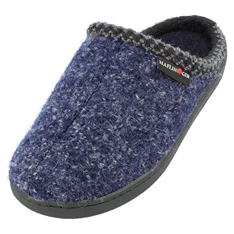HAFLINGER Unisex at Nordkap Wool Hard Sole Slippers Blue (Navy 76) EU 42 Cover