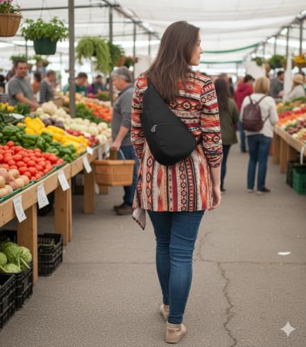 Image of AmeriBag Healthy Back Bag 15 inch Nylon Ergonomic Crossbody Sling | Ergonomic