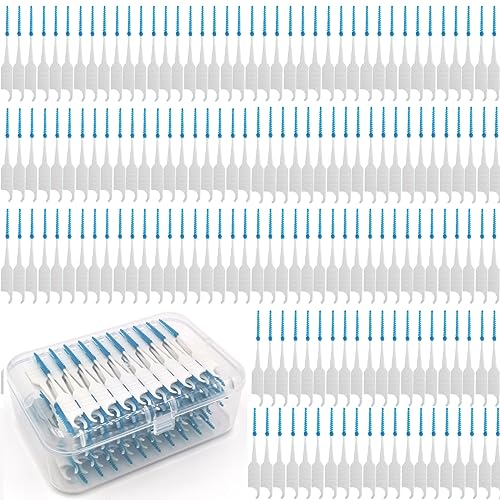 FaJoek Interdentale borstels, 200 stuks, tandenstokers, 0,7 mm, tandenstoker, tandenverzorgingsborstel, voor het reinigen van de tanden (Blau:200PCS, set)