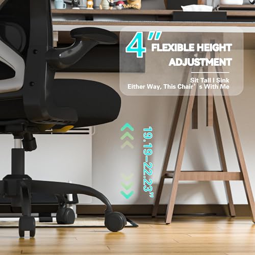 Image of Ergonomic Home Office Chair, 4-Way Lumbar, Thick Cushion, 330LBS