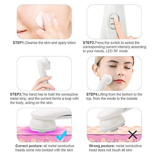 5 In1 Facial Corded Electric Lifting Machine, LED Light Therapy Wrinkle Remover Skin Tightening Anti Aging Skin Rejuvenation Massager 5 in 1 RF EMS Beauty Device for Women 6 51O1TANaLML