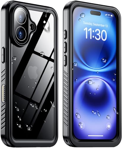 2025 New Designed for iPhone 16 Case Waterproof [Built-in Screen Protector & Glass Camera Protector][Full Body Shockproof][IP68 Underwater][Dustproof][Dropproof] Phone Case for iPhone 16 6.1
