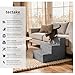 tectake® Hundetreppe oder Katzentreppe, Haustiertreppe, Einstiegshilfe mit waschbarem Bezug, extra Flache Treppenstufen, Tiertreppe für Sofa, Bett oder Auto (grau, 37 x 45 x 34,5 cm, 3)