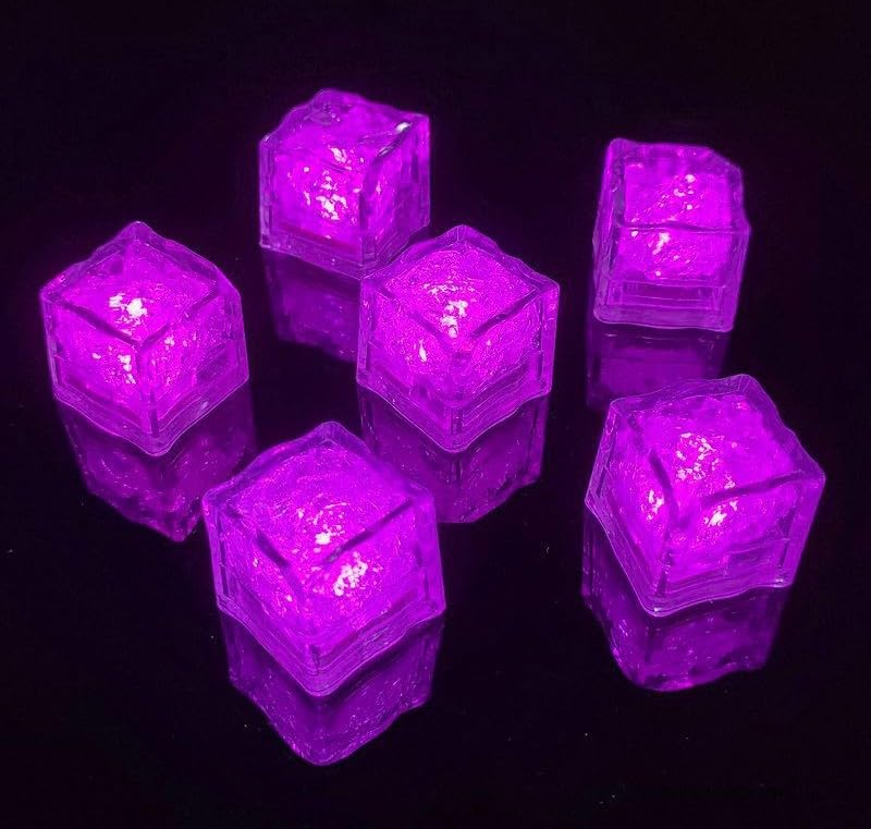 Maimeili 12 Pcs Colorful Led Ice Cubes Sensor Waterproof Ice for Drinks Bar Supplies Halloween Christmas Wedding Home Decoration Party