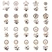 PandaHall 80pcs 20 Style Boutons de Broche de Chemise, Broches de Protection en Plastique de Sécurité avec Broches en Fer émaillé pour Les Fournitures de Vêtements, Blanc