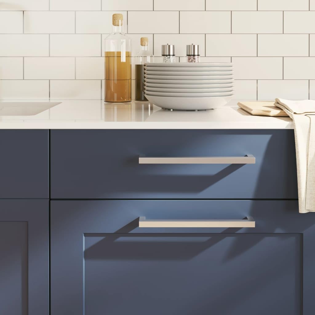 Möbelgriffe 10 Stk, silberner Edelstahlgriff mit gebürsteter Oberfläche, Lochabstand 224 mm, Bogenbügel Türgriff für Schubladen Schränke Küche Bad Flur