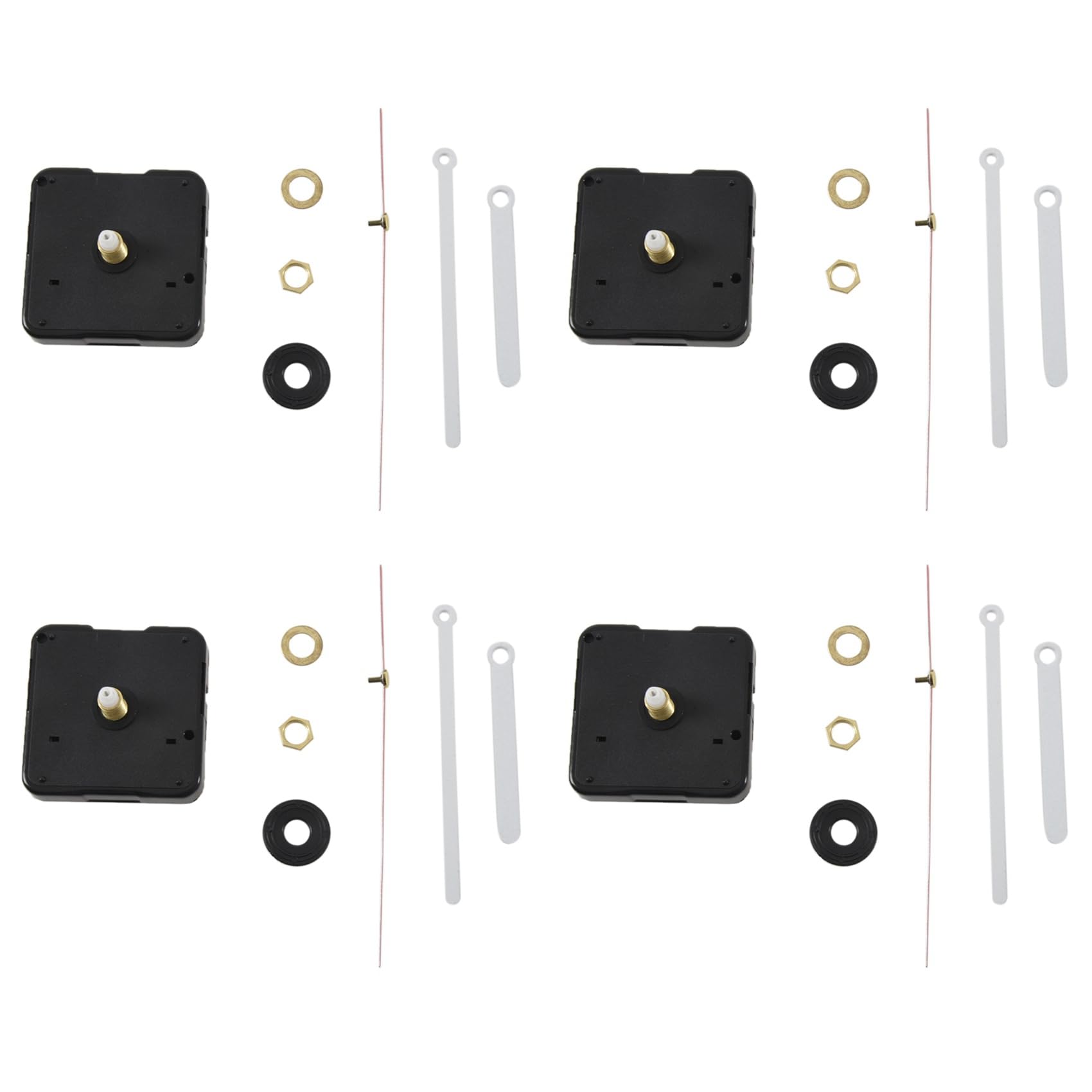 Hndhbfgrt 4X Clock Movement Mechanism with White Hour Minute Red Second Hand DIY Tools Kit