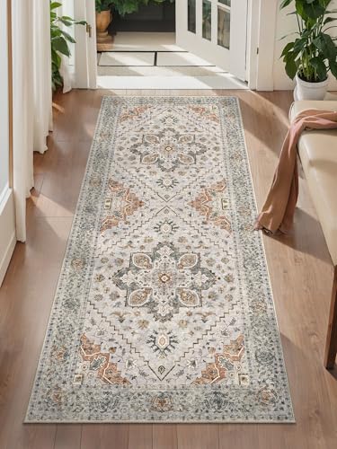 Image of Tangsoo Vintage 2x5 Washable Runner Rugs for Hallway, Non Slip Rug Runner