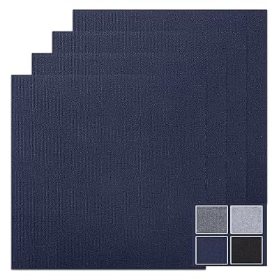 Emaraxy Peel and Stick Carpet Floor Tiles 24x24 Inch, 20 Pack Tile Carpet Squares, 4.5mm Thick Self Adhesive Carpet Tiles, Easy to Install, Durable Non-Slip Polyester for Home Office Basement Blue