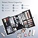FRENESSA Makeup Train Case Makeup Organizer Box Portable Cosmetic Travel Case with Lock 4 Trays Aluminum Hard Vanity Box Make Up Artist Nail Beauty Storage Organizer Cosmetic Suitcase Bright Silver