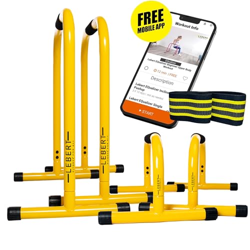 Lebert Equalizer & Parallette Bundle - Home Gym Calisthenics - Free Mobile App with Workouts