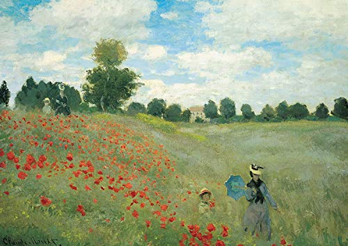 Puzzles pour Adultes 1000 pièces Coquelicots à Argenteuil de Claude Monet 70 x 50 cm Puzzles pour Adultes Jeu éducatif Challenge Toy 1000 pièces Puzzles pour Adultes Enfants