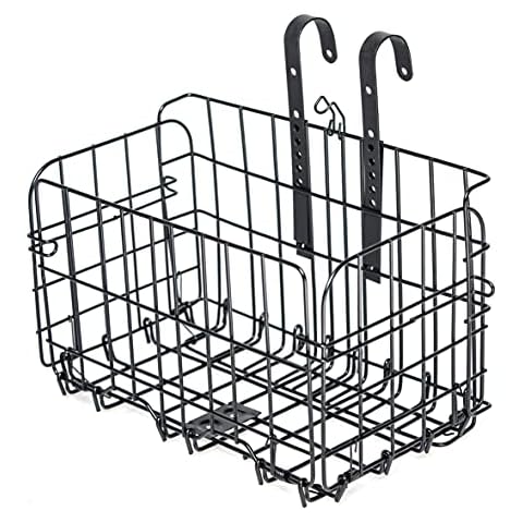 ZUKKA Fahrradkorb Vorne Abnehmbarer Metall-Höhenverstellbarer Fahrradkorb Vorne Fahrradkorb Fahrradaufbewahrungskorb Fahrradzubehör Cover