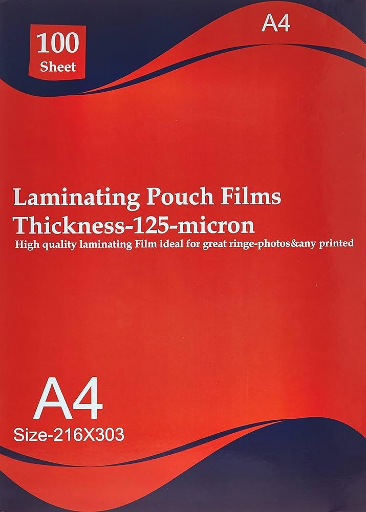 A4 Lamination Pouch Film 125 Mic