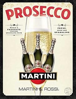 Martini and rossi prosecco world's favorite italian wine retro shabby chic vintage style picture metal wall plaque sign (150mm x 100mm)
