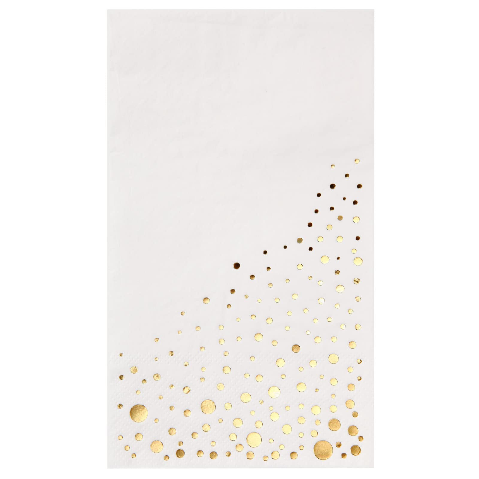 Elegantes servilletas doradas para cena, paquete de 100 servilletas blancas y doradas, desechables de 7.5 x 4.25 pulgadas, para fiestas, servilletas de fiesta doradas, servilletas desechables para