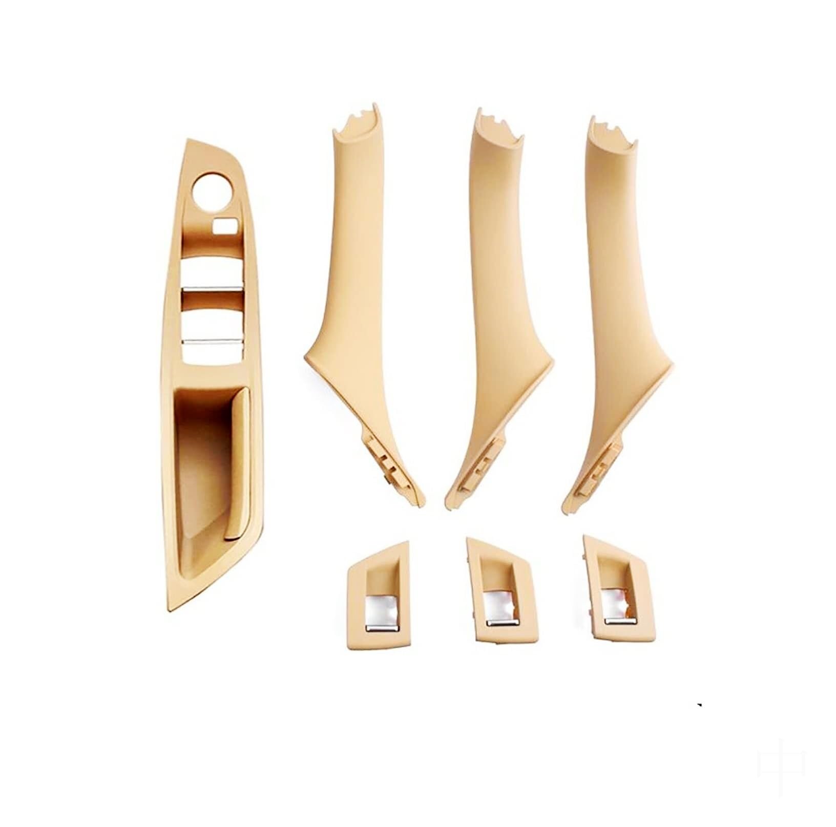 BLBNEZBZTY for BMW for F10 F11 F18 2010-2017 LHD Inner Door Handle Interior Door Handle Covers(Beige Lhd 6pcs)