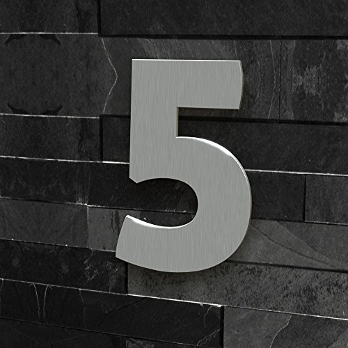 Número de casa 15 cm de acero inoxidable cepillado número 5 visible y duradero