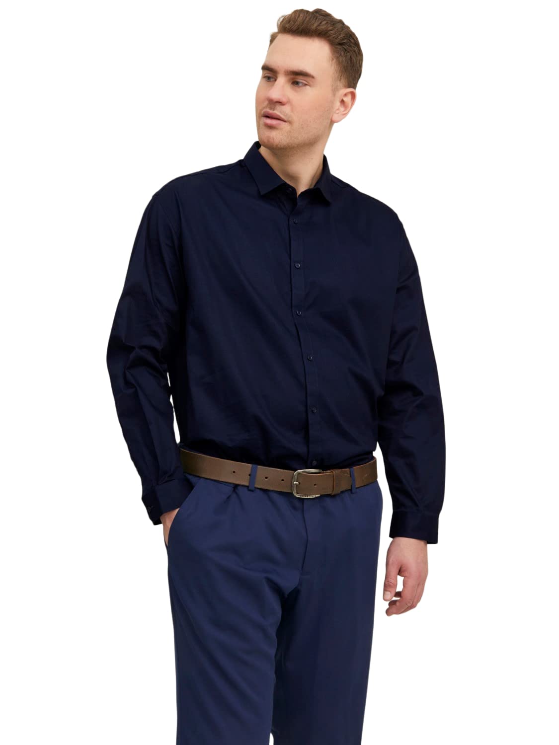JACK & JONES Men's Jprblacardiff Shirt L/S Ps Noos, Navy Blazer/fit: Loose fit, 6XL