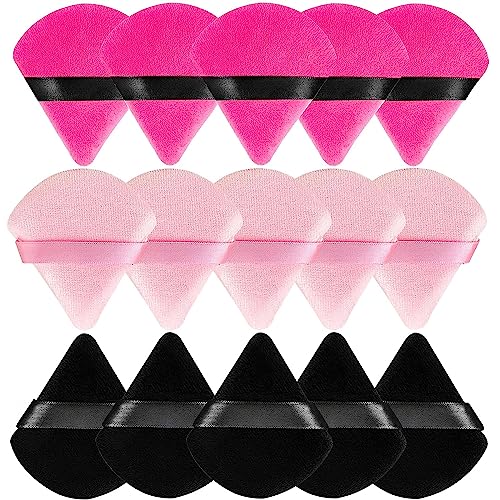 Image of 15pcs Triangle Powder Puff For Women Makeup Sponge puff Multicolored Face Dry Wet Makeup Puff for Loose Powder Body Powder, Cotton Cosmetic Sponge for Contouring, Under Eyes and Corners
