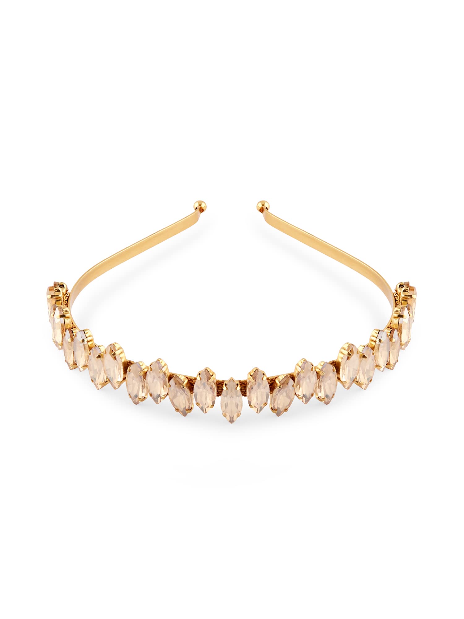 Zaveri Pearls Gold Tone Dazzling Marquee Stones Embellished Contemporary Hairband For Women-ZPFK14584 (B0BCJF6MMH) Amazon Price History, Amazon Price Tracker