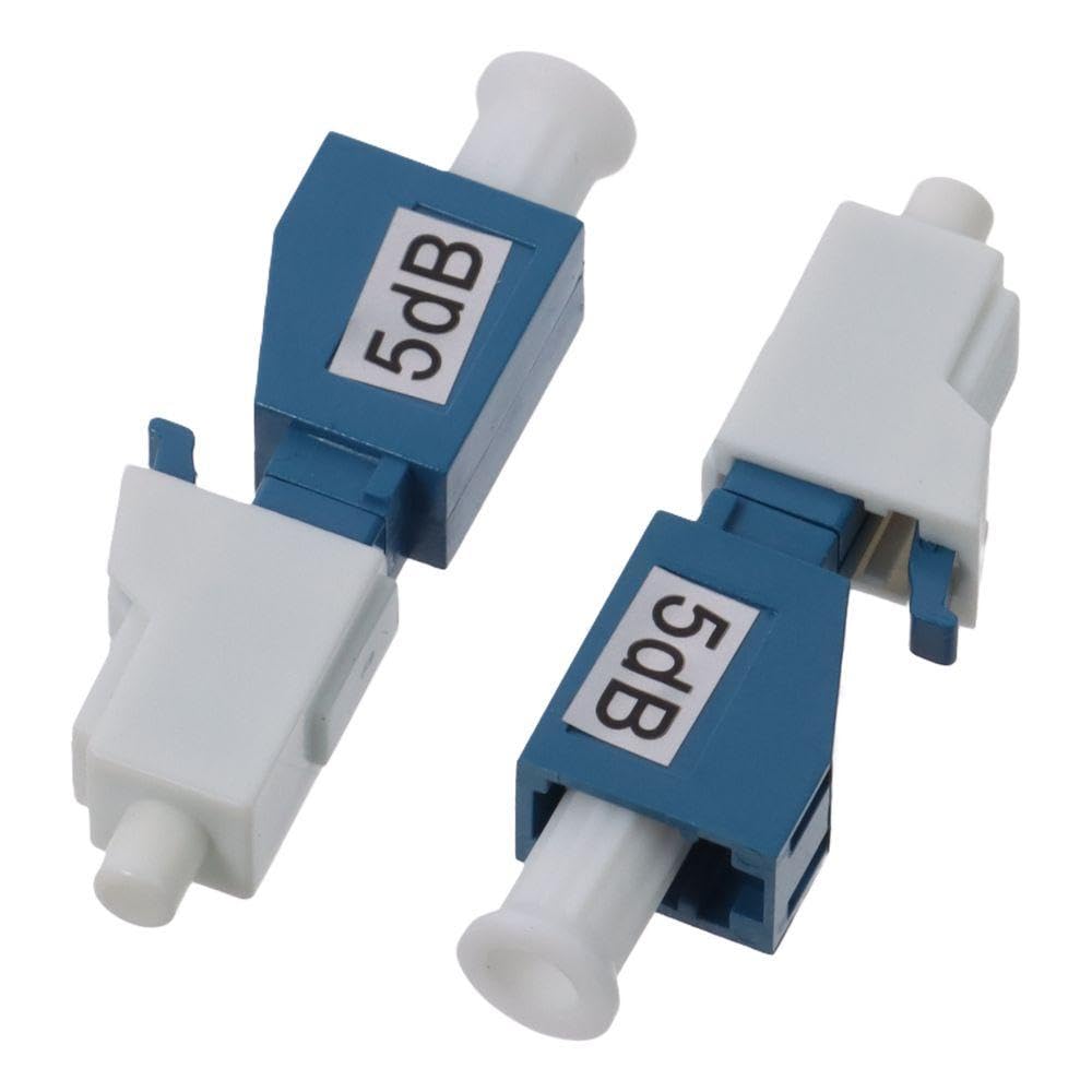 LC/UPC SM Fiber Optic Attenuator 10pack Round Easy Installation Male-to-Female Single-Mode Fixed 5dB LC Attenuator Optical Device Measurement