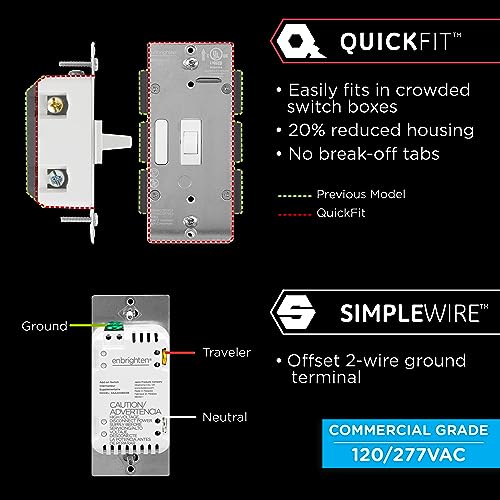 Enbrighten 59340 700 Series Add-On In-Wall Smart Switch Quickfit & Simplewire, Toggle, Wi-Fi, Z-Wave, Zigbee, Not A Standalone Switch, Smart Light Switch thumb #1