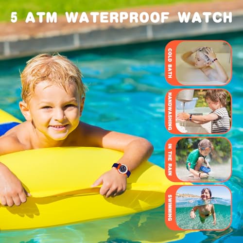 Kids Watch for Girls Boys,50M Waterproof Accurate Timekeeping Children Learning Time Easy to Read Student Sports Outdoor Analog Watches for Kids Toddlers Ages 3-83