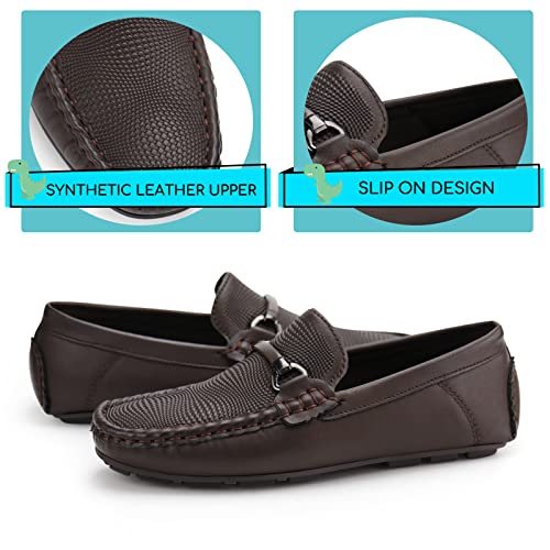 JABASIC Kids Penny Loafer Casual Slip-On Moccasin Flats Boys Dress Shoes - Image 3